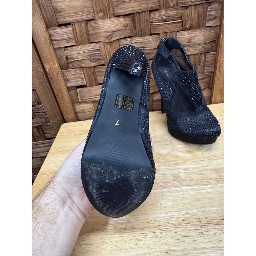 le chateau Black Crystal Mesh Platform Stiletto Pumps - Picture 5 of 6